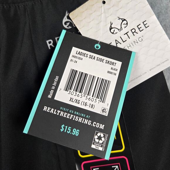NWT Realtree Skort Womens Size XL (16-18) Black UPF50 Pockets - Picture 5 of 9